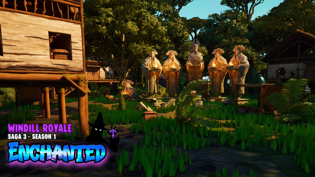 windillfnc's tweet photo. Explore the jungle on the South East side of the map and you’ll find Viney Village! Here are a bunch of hand-crafted houses, as well as some statues!
#windillroyalesaga3 #minibr #uefn https://t.co/w6AF2uJqLL