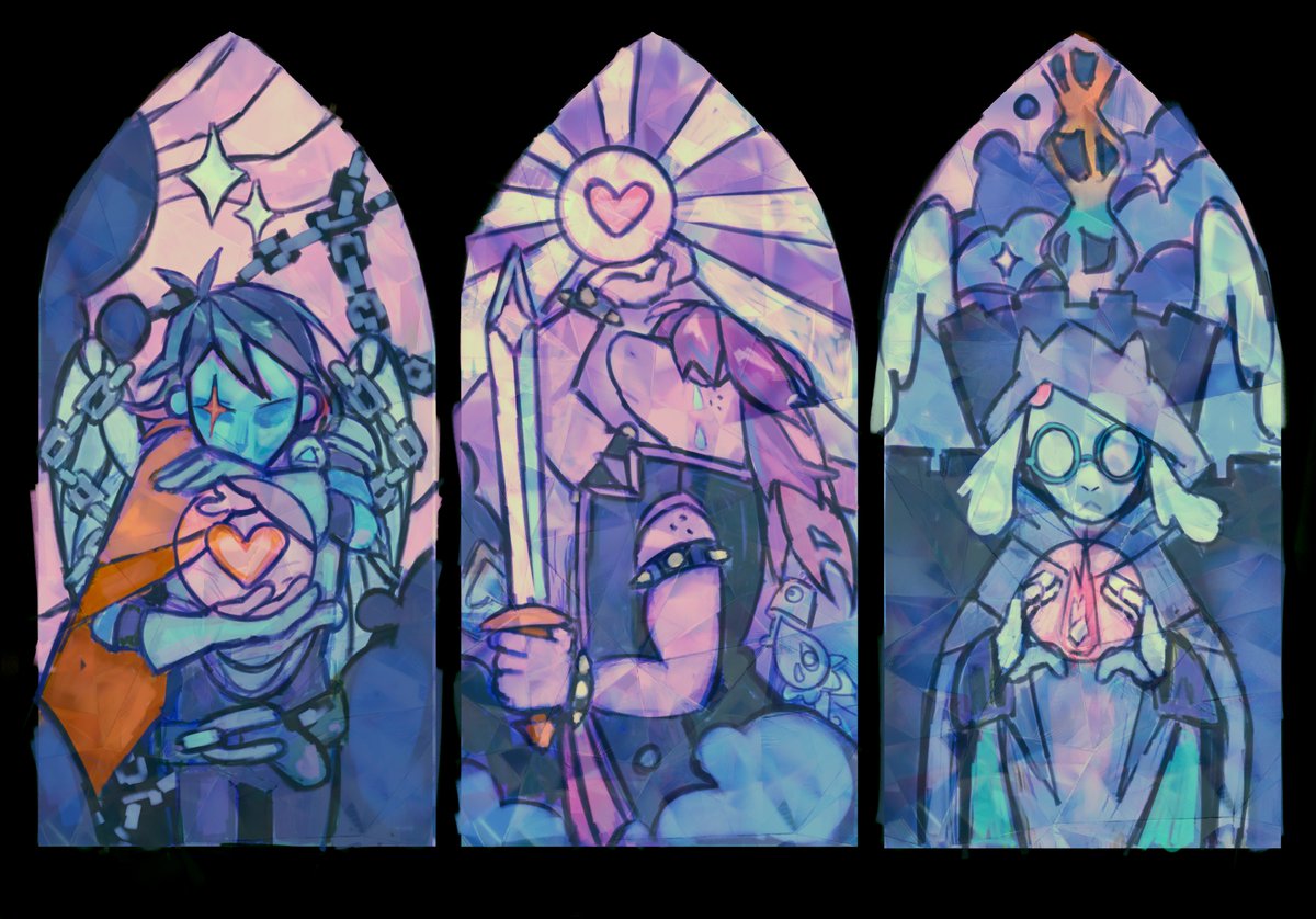butterflyjam6's tweet photo. Here are the stained glass windows in the drawing unskewed lol #deltarune https://t.co/ZeDsfIPoUg