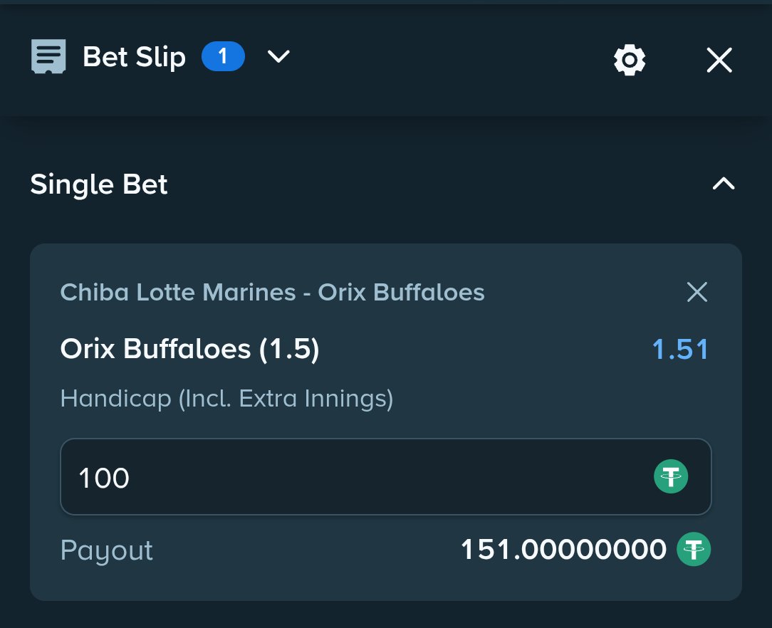 AlphaStakeHQ's tweet photo. Baseball NPB
Chiba lotte vs Orix Buffaloes
Pick : Orix Buffaloes +1.5
Risk : 2U @ 1.51
Potential Gain : 1.02 U
Hit ❤️ if tailing
#BaseballTwitter #npb #MLBBetting #sportsbetting #Gambling𝕏 #baseballpicks #evbetting #ev #stakebets #stake https://t.co/viHIauOvd5