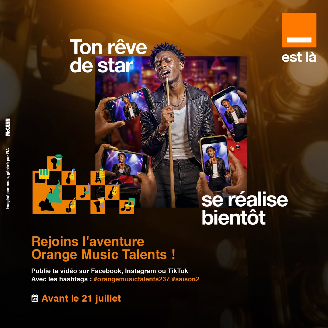 Orange_Cameroun's tweet photo. Tu as entre 18 et 35 ans ? Tente ta chance pour la Saison 2 d’Orange Music Talents 🎧
🎬 Enregistre une prestation de 2 min minimum
📲 Poste-la avant le 21 juillet avec #orangemusictalents237 et #saison2
#OrangeMusicTalents #OrangeEstLà #OrangeAvecLesGénies https://t.co/LZZyA8u5j8