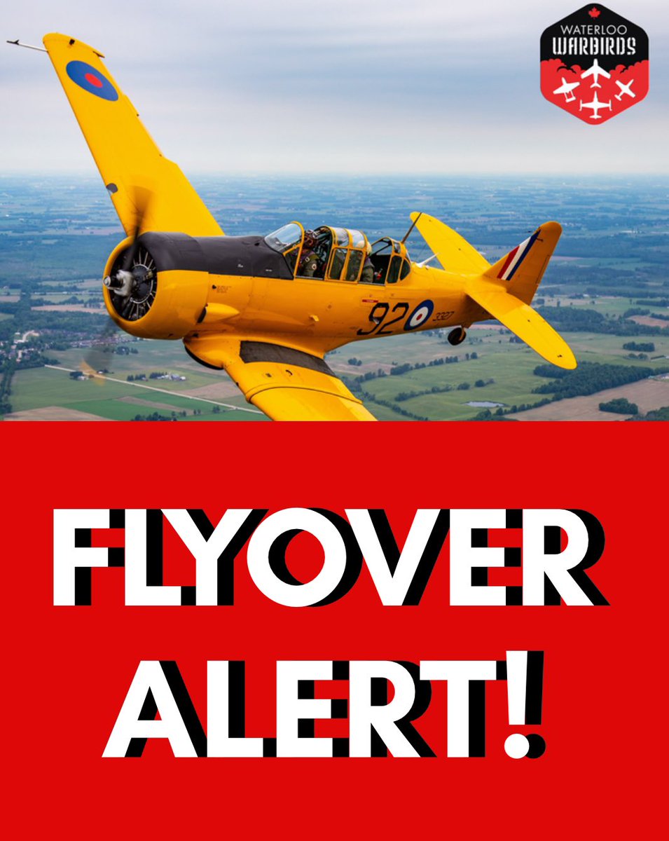 WaterlooWarbird's tweet photo. Hespeler, get ready to keep your eyes to the skies!
Our Harvard will be flying over the Hespeler Reunion this Saturday, July 11. Starting at 10:20 a.m. weโll be flying from Holiday Inn Dr. to Cooper St.
Tag us if you see us overhead!
#aviation #cambridgeon https://t.co/f4lHMmuwE1