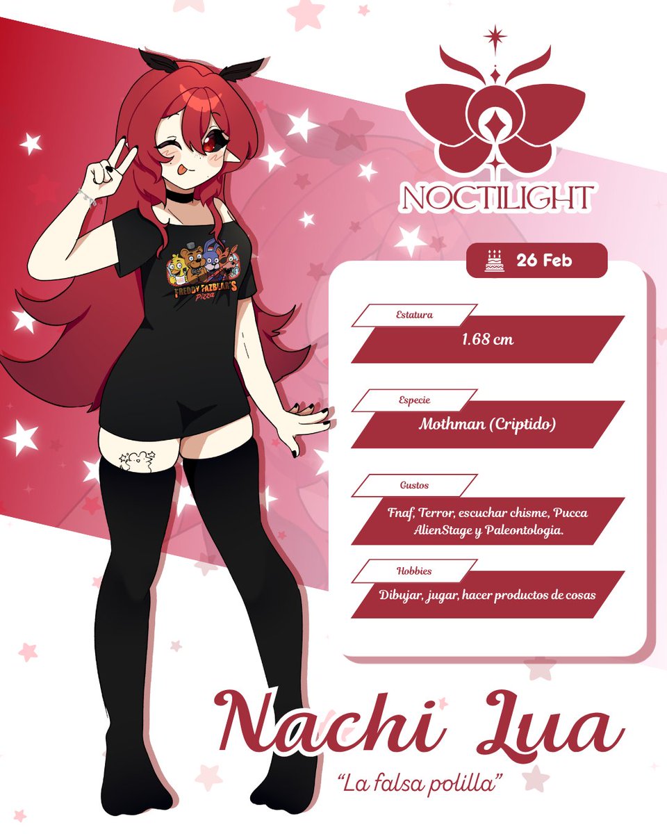 NoctiLight_'s tweet photo. ☆━━─────「✦」─────━━☆ 
 #02 Nachi Lua
¡La Falsa Polilla! 
¡es un honor presentarles a nuestra segunda miembro de Noctilight!
@NachiLua 
☆━━─────「✦」─────━━☆ https://t.co/7MOVObgJuI
