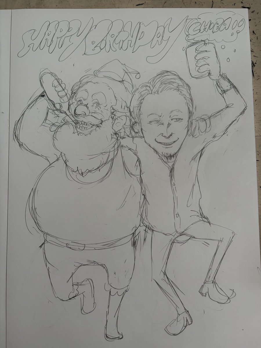 Low6s's tweet photo. 間に合ってない今年も。でも描きたい。下書き。シャロン聞きてたからか、With夏のサンタ。 https://t.co/KK2tlgIMUM