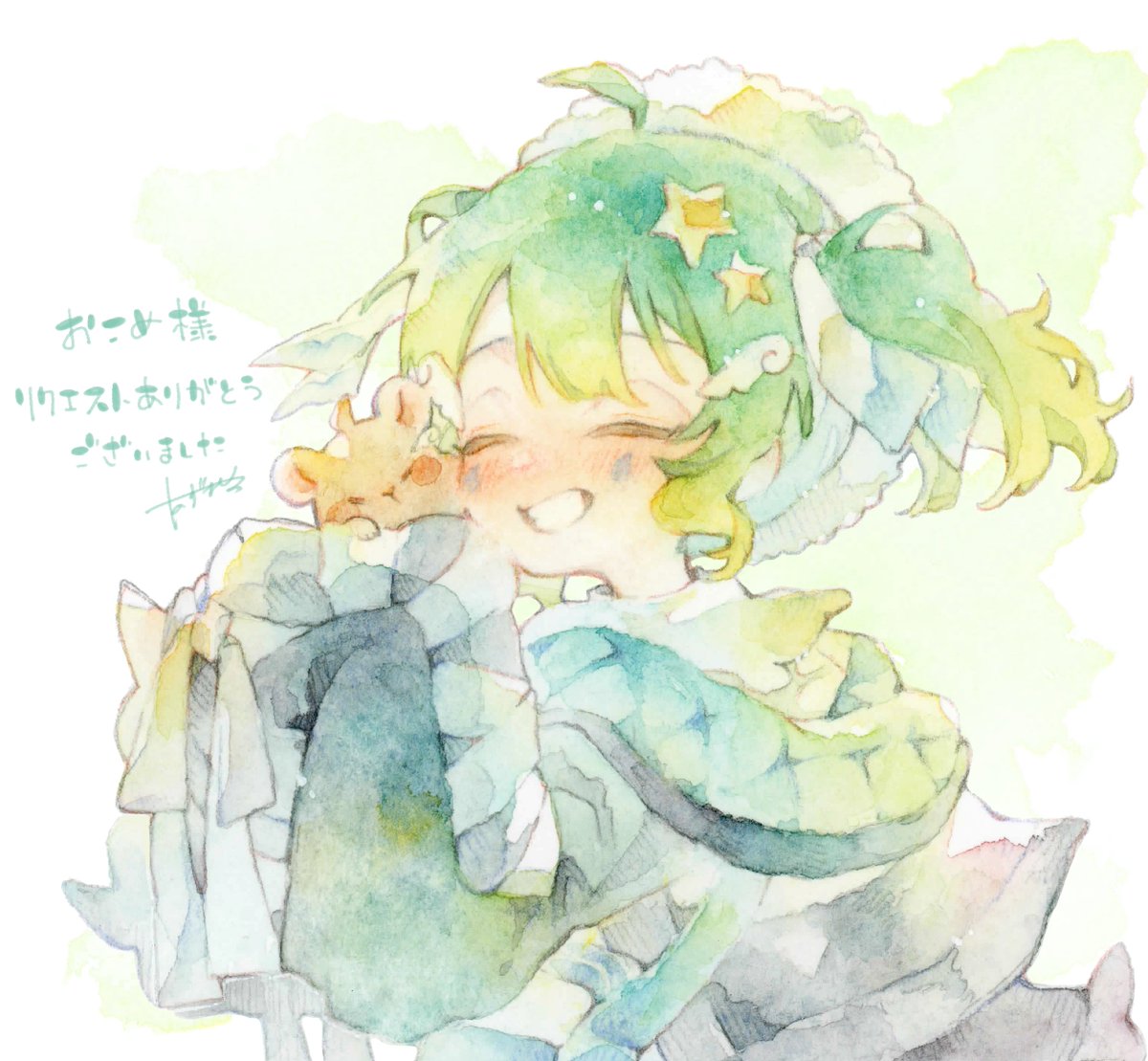 まるめ様　リクエスト 素敵なイラストのプレゼントをありがとう😭 リスナーさんにねむの絵を