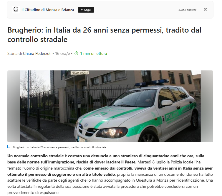 Siddh60's tweet photo. Girava senza assicurazione questo #clandestino di merda! Una bomba a orologeria in caso di incidente!
E come si è mantenuto in questi 26 anni? Rubando? Spacciando? Lavoro nero rubato a italiani o migranti in regola? BASTA! 
 #Remigrazione
https://t.co/wpj9itNBu8 https://t.co/BbC1FHiFtM