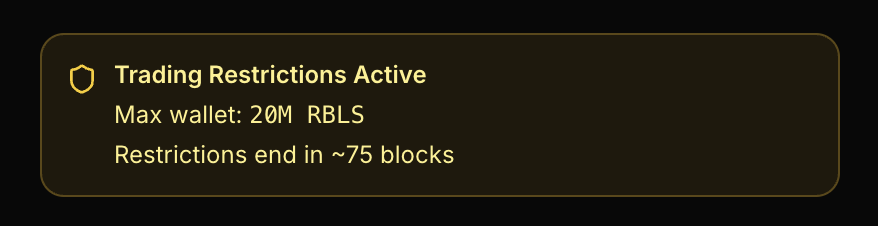 PlayRobinMMO's tweet photo. I think the real fun begins when the 20M max-wallet restriction ends. 👀

Then the gates open, the market moves freely, and $RBLS enters its next chapter. ⚔️ https://t.co/if0you7wIx