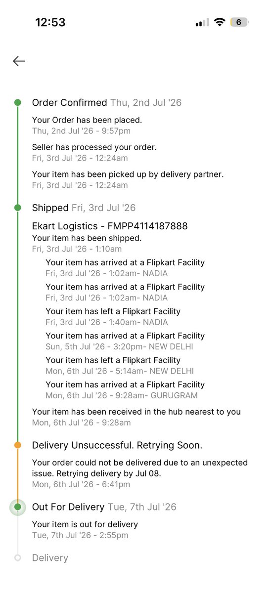 ajitcodes's tweet photo. I purchased a MacBook from @Flipkart,  @flipkartsupport but it still hasn’t been delivered. I’ve contacted customer support multiple times and even posted about it here, but all I receive are excuses like “your order will be delivered soon.” After that, there are no updates.

I’ve also tried contacting the hub in-charge and delivery hub several times, but no one answers the calls.

This is extremely disappointing and feels like a scam. If my order is cancelled or not delivered, I will file an FIR and take legal action.

@gurgaonpolice @Flipkartminutes @FlipkartEnables @Apple @police_haryana  @flipkartsupport