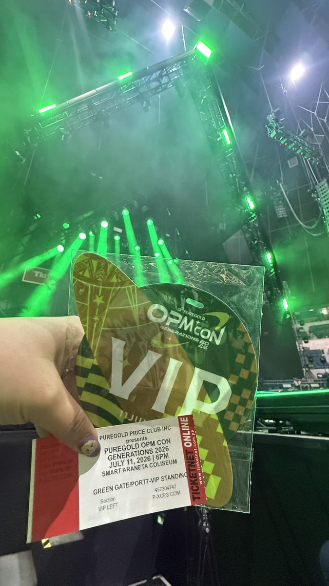 lilyenliu's tweet photo. Getting in the venue and waiting for the concert begins! 
My first OPM Con.
Here I am! @stellajero_ 
From Taiwan with Love!
@SB19Official @Puregold_PH 
#SB19 #Puregold 
#PuregoldOPMConGenerations2026 https://t.co/qKeWtXgJ2v
