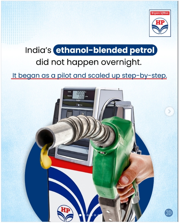 MeraPump7175's tweet photo. India’s ethanol-blending journey was never an overnight shift. It began as a pilot, gradually expanded and gained stronger policy support over time . India’s ethanol program has been gradual, phased, and evidence-based,not rushed. #HPCL #MyE20Experience #E20Fuel #BikanerRO https://t.co/kYHK1CDEeQ