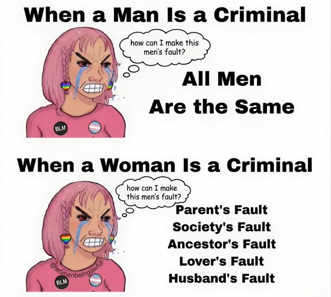 ShoneeKapoor's tweet photo. When a man commits a crime, society convicts every man.
When a woman commits one, excuses begin: trauma, parents, patriarchy, husband, society.

Today, accountability is demanded from men and negotiated for women. That is not equality—it is selective justice. https://t.co/sjdmB15tAV