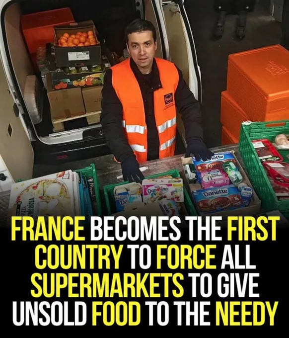 Rainmaker1973's tweet photo. France gives unsold supermarket food a second life by helping the needy https://t.co/YUZCnwZ5O4