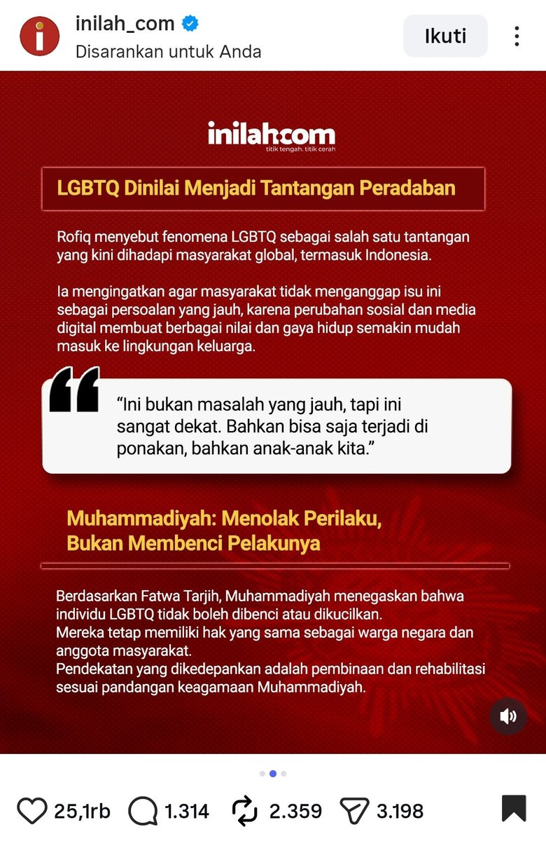 udangsausmanis's tweet photo. SAMA AJA BAMBANG 😭😭😭 bedanya muhammdiyah mau kami menderita/mati pelan2 dngn terapi konversi. temen2 queer jngn mau prcaya psikolog yg nawarin "konseling" utk ubah identitas seksual/gender kalian spy ga kyk gue yg hrus nanggung rasa malu &amp; depresi memburuk gegara terapi itu. https://t.co/3QakDkG5JQ