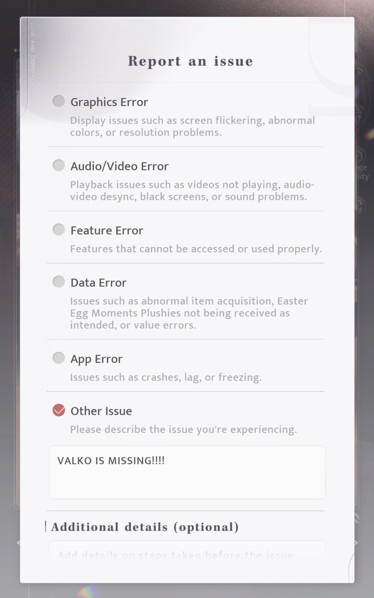 aoriarts_'s tweet photo. Reported an issue....

#ValkoIsLoved #Valko #JusticeForValko #敖尹 #BringValkoBack #SaveValko #LaDs #Loveanddeepspace https://t.co/4Vbq8z7R15