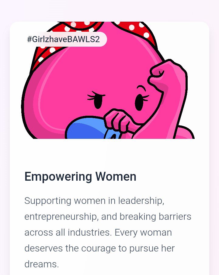 fomi_wa's tweet photo. Good morning frens
Every great community starts with people who choose to show up.
Today, choose to learn something new. Choose to support another woman. Choose to build instead of watching from the sidelines.
#GirlsHaveBAWLSToo is more than a campaign it's a movement proving that women belong at the forefront of Web3, creating, leading, and making a lasting impact.
The future won't wait for permission. It will be built by those who take action.
If you're ready to grow, connect, and showcase your talents, there's a place for you in the $BAWLS community.
https://t.co/FnOeGNv5Bx…