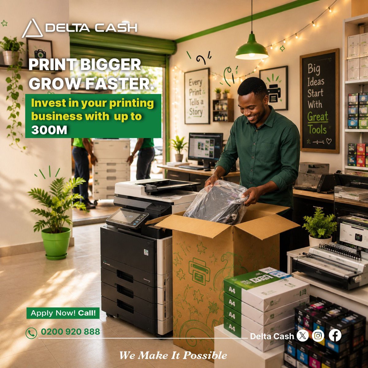 DeltaCashUganda's tweet photo. Weekends are for side hustles
Expand your printing services, increase your output, and take on bigger jobs with financing of up to UGX 300 Million using your car logbook
Apply now: https://t.co/Ys11wzGq6e
#DeltaCash https://t.co/NTlnHYbfvS
