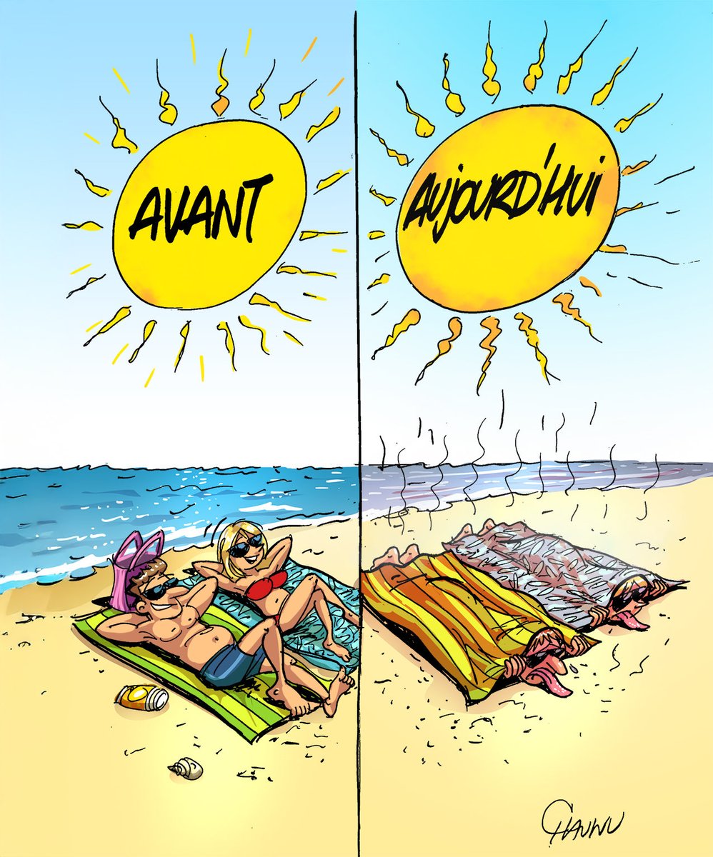 EmmanuelChaunu's tweet photo. ✏️ dessin du jour pour @ouestfrance : une canicule qui dure … #canicule ☀️🥵 https://t.co/Av3awHt13g