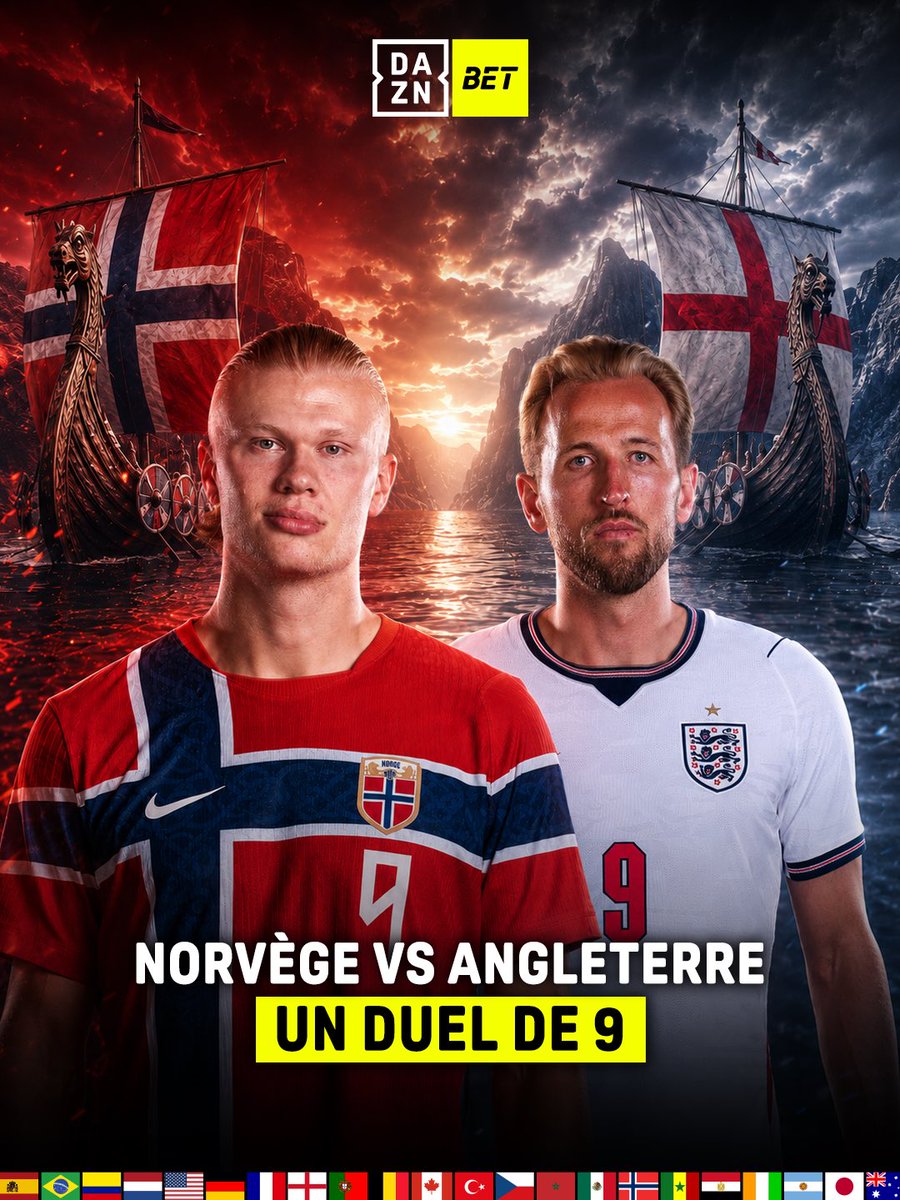 DZBTFRANCE's tweet photo. Qui va remporter ce choc de numero 9️⃣ entre la Norvège et l’Angleterre ? 

Commente avec ton prono 🇳🇴🏴󠁧󠁢󠁥󠁮󠁧󠁿

#DAZNBTFR #CDM https://t.co/OryU18uOop