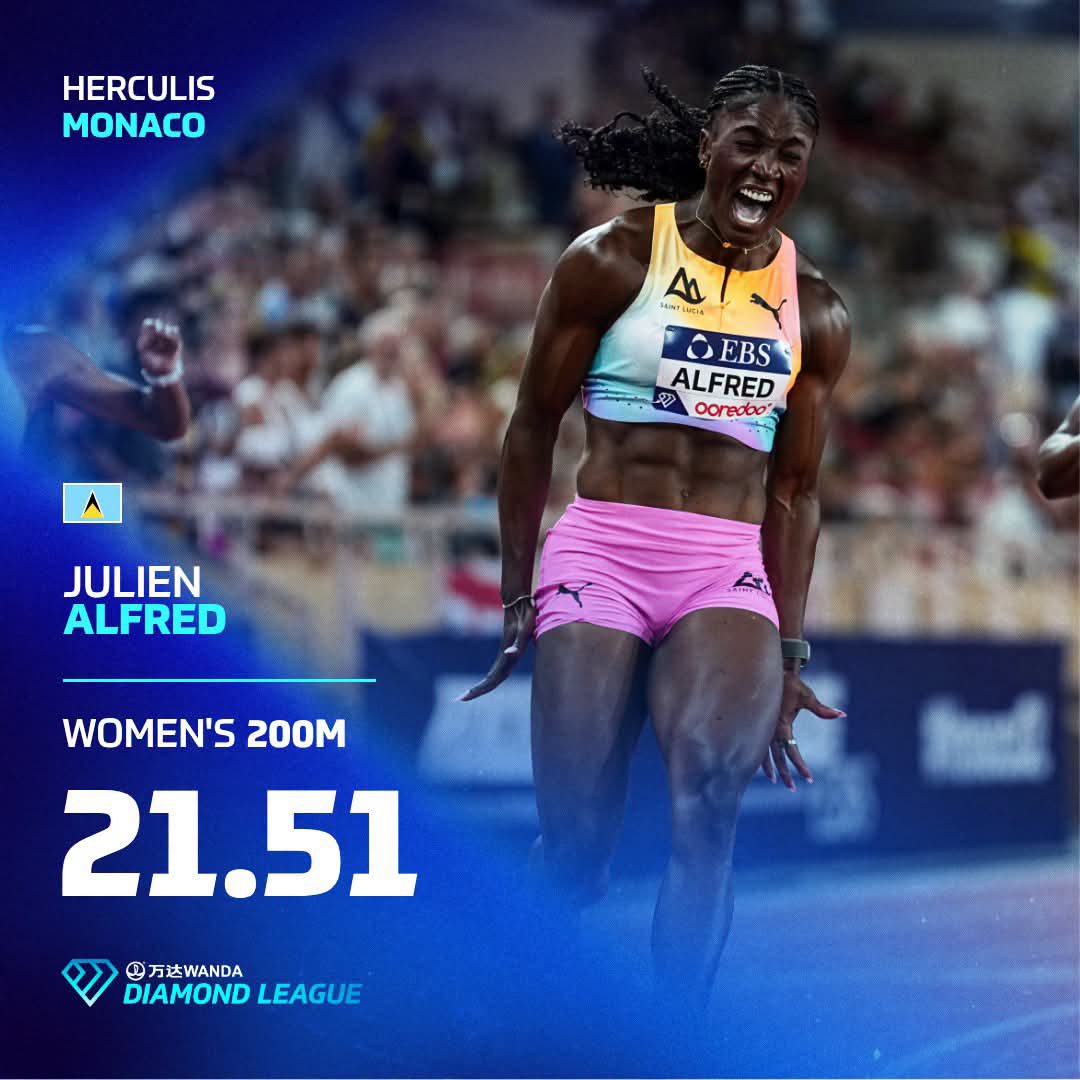 ShemGordon2's tweet photo. The Olympic Champion Julien Alfred's World Athletics Ultimate Championship 2026 Journey Day 4.🇱🇨🌎
Julien Alfred Finally Wins in Monaco at Diamond League 2026 as The Third Fastest Woman Ever (Women's 200m)
#worldathleticsultimatechampionship2026 
#julienalfred https://t.co/wFow1Mtw9f