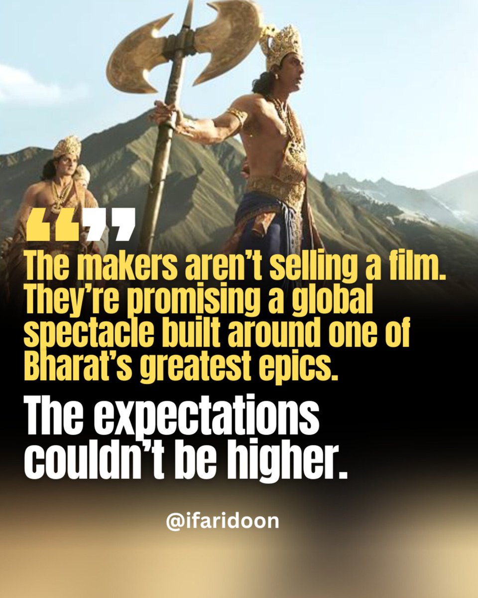 iFaridoon's tweet photo. RAMAYANA TRAILER OUT ON 24th JULY 

This isn’t just another trailer.
It’s India’s biggest cinematic test.

The makers aren’t selling a film.
They’re promising a global spectacle built around one of Bharat’s greatest epics. 

The expectations couldn’t be higher.

If Ramayana gets it right, it could redefine Indian cinema for the world.

Are your expectations sky-high… or are you still waiting to be convinced?