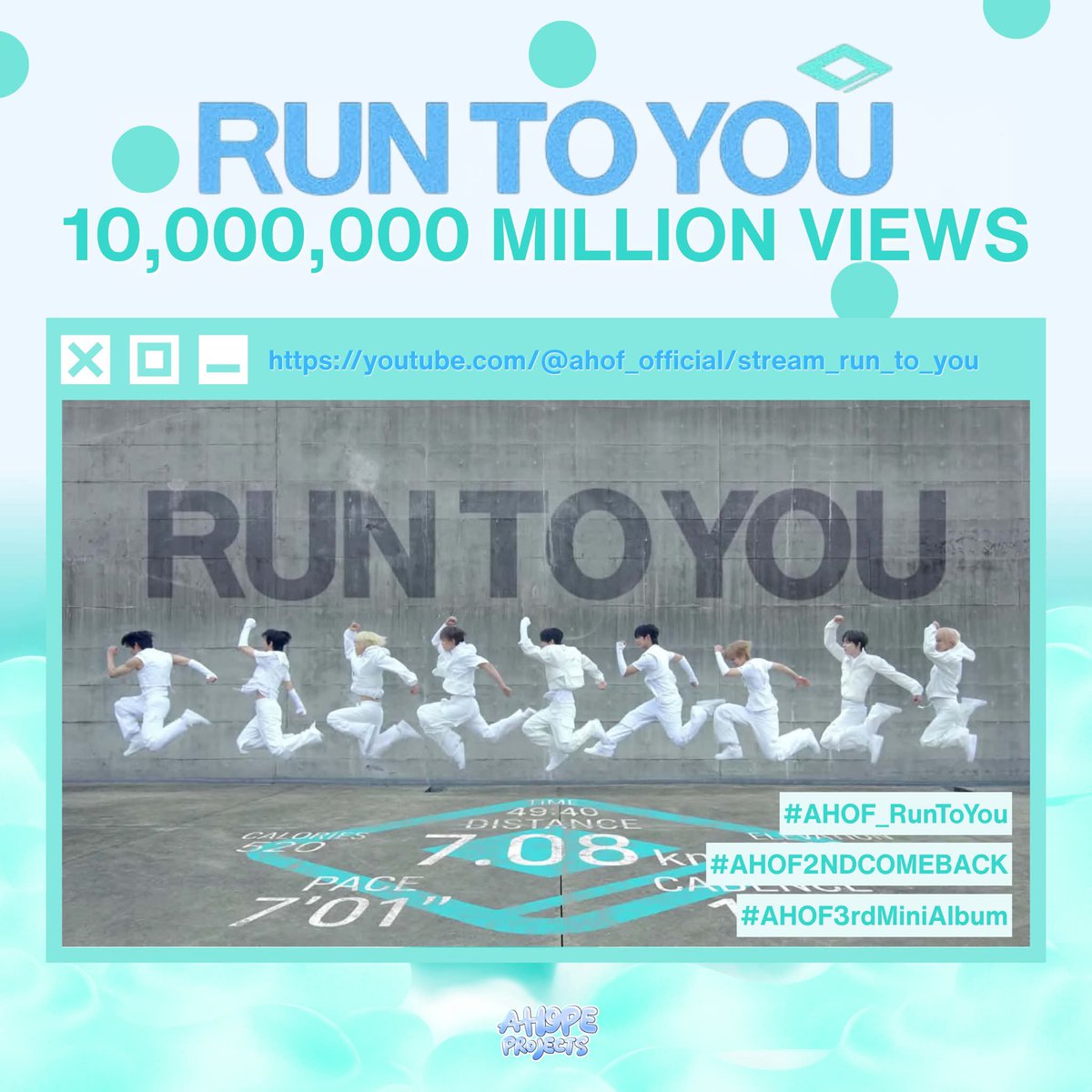 ah9peprojects's tweet photo. 10 MILLION VIEWS! WE DID IT, FOHAs! 

RUN TO YOU has officially reached 10 MILLION VIEWS on YouTube! 

This milestone belongs to every FOHA who streamed nonstop, shared every link, and never gave up. Your passion and dedication made this possible! 

10M down… and we’re just getting started. Keep streaming, keep sharing, and let’s take RUN TO YOU even higher! 

TO THE NEXT MILLION! 

RUN TO YOU OUT NOW
#AHOF_RunToYou
#AHOF2NDCOMEBACK
#AHOF3rdMiniAlbum