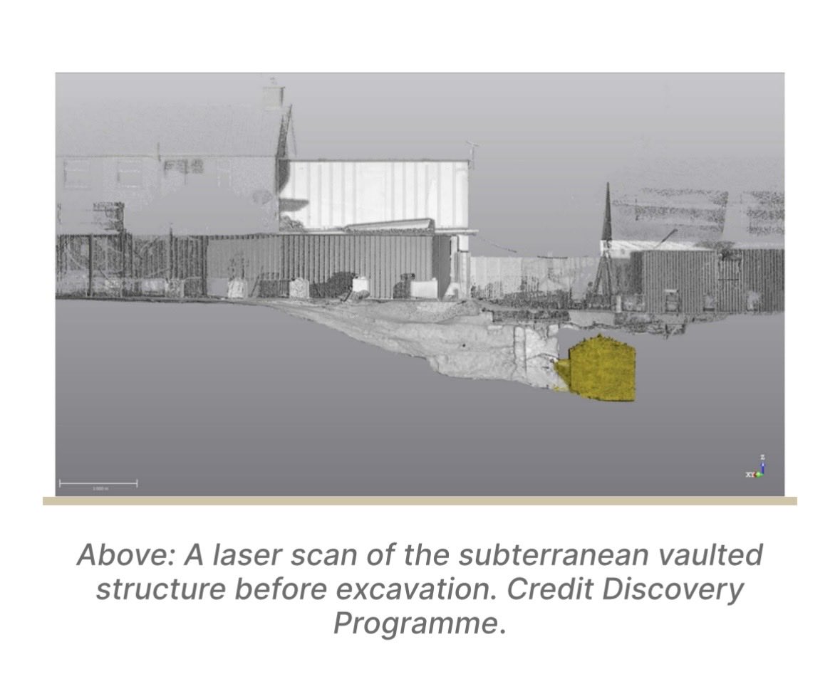 breeda_murphy's tweet photo. #TuamMotherAndBabyHome 
#TuamBabies

Laser Scan of subterranean vaulted structure which formed part of a wastewater management system constructed in the Workhouse timeframe. 
#MemorialGarden
Excavations ongoing.  
Update expected this month #ODAIT 

Link 

https://t.co/FBJ0iLhlcP https://t.co/3qkjMdJROg
