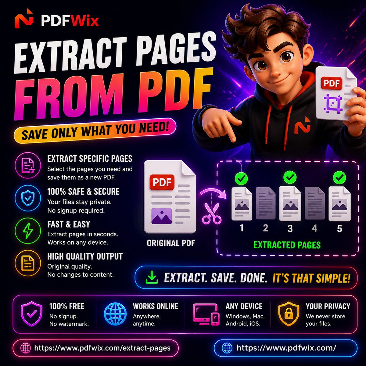PDFWix's tweet photo. Someone needs page 7 of a 40-page PDF. Don't send all 40. ๐ฎโ๐จ
Pull out just the pages you need:
โ
Extract pages into a new PDF
โ
Original stays untouched
โ
Free, no signup, in-browser
๐ https://t.co/vtNkrEIzz5
#PDFWix #ExtractPDFPages #ExtractPages #PDFPageExtractor https://t.co/2ewhUisUFa