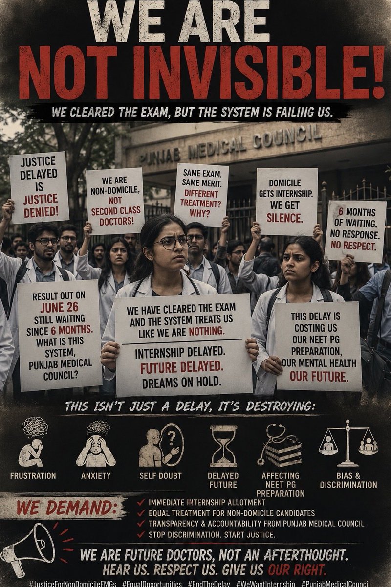 nondom_doc's tweet photo. From last 6 months we are only getting One Reply”Ho jayega next week list aarhi hai”.We just want a clear timeline no more delay from now!Our future preparations are on Risk just bcz of #punjabmedicalcouncil delay! #nomoredelay #fmgs @CMOPbIndia @HMPunjab @PunjabDOHFW @AAPPunjab https://t.co/BYtmV4qQe1