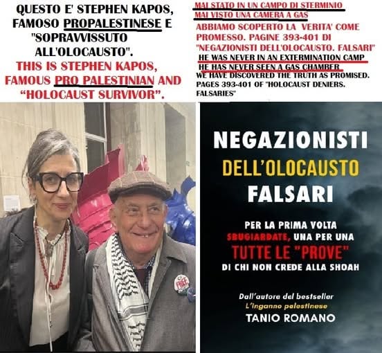 IngannoPale's tweet photo. Caro Pro palestinesi Stephen Kapos, abbiamo scoperto che tu non sei stato in nessun campo di sterminio. 

Tu non puoi dire che a Gaza c'è stato un genocidio perchè tu non sei mai stato testimone diretto dell'Olocausto.

https://t.co/0WtYwbAmF4 https://t.co/H8UuDEtRsm