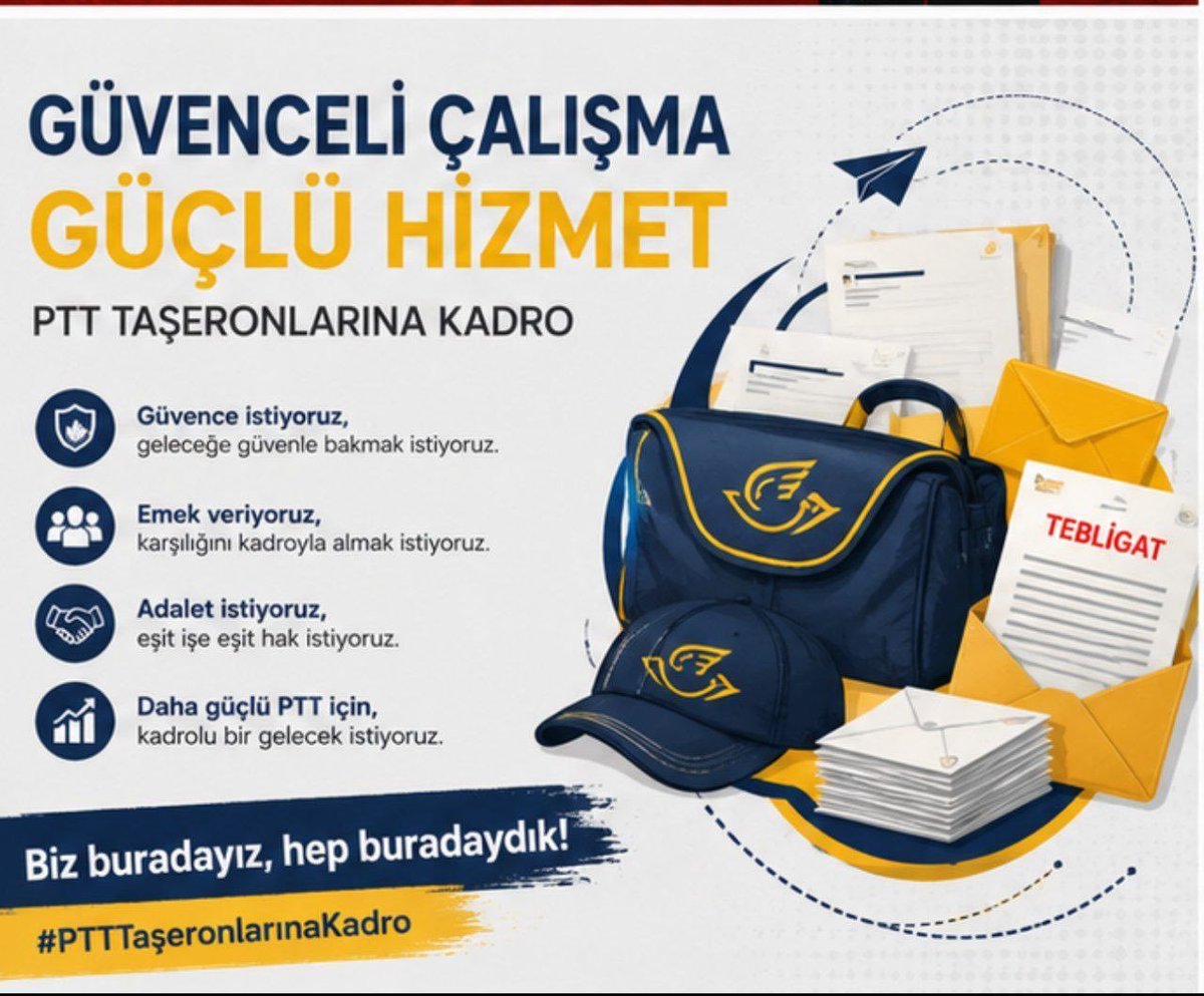 AslanHocaoglu's tweet photo. Ptt taşeronlarına ihs kadrosunu artık verin

@RTErdogan
@dbdevletbahceli
@kilicdarogluk
@MDervisogluTR
@Akparti
@MHP_Bilgi
@herkesicinCHP
@iyiparti
@a_uraloglu
@hakangulten
@PTTKurumsal
#taseronakadroptt

#taseronakadroptt
#taseronakadroptt https://t.co/r40KkyNhl8