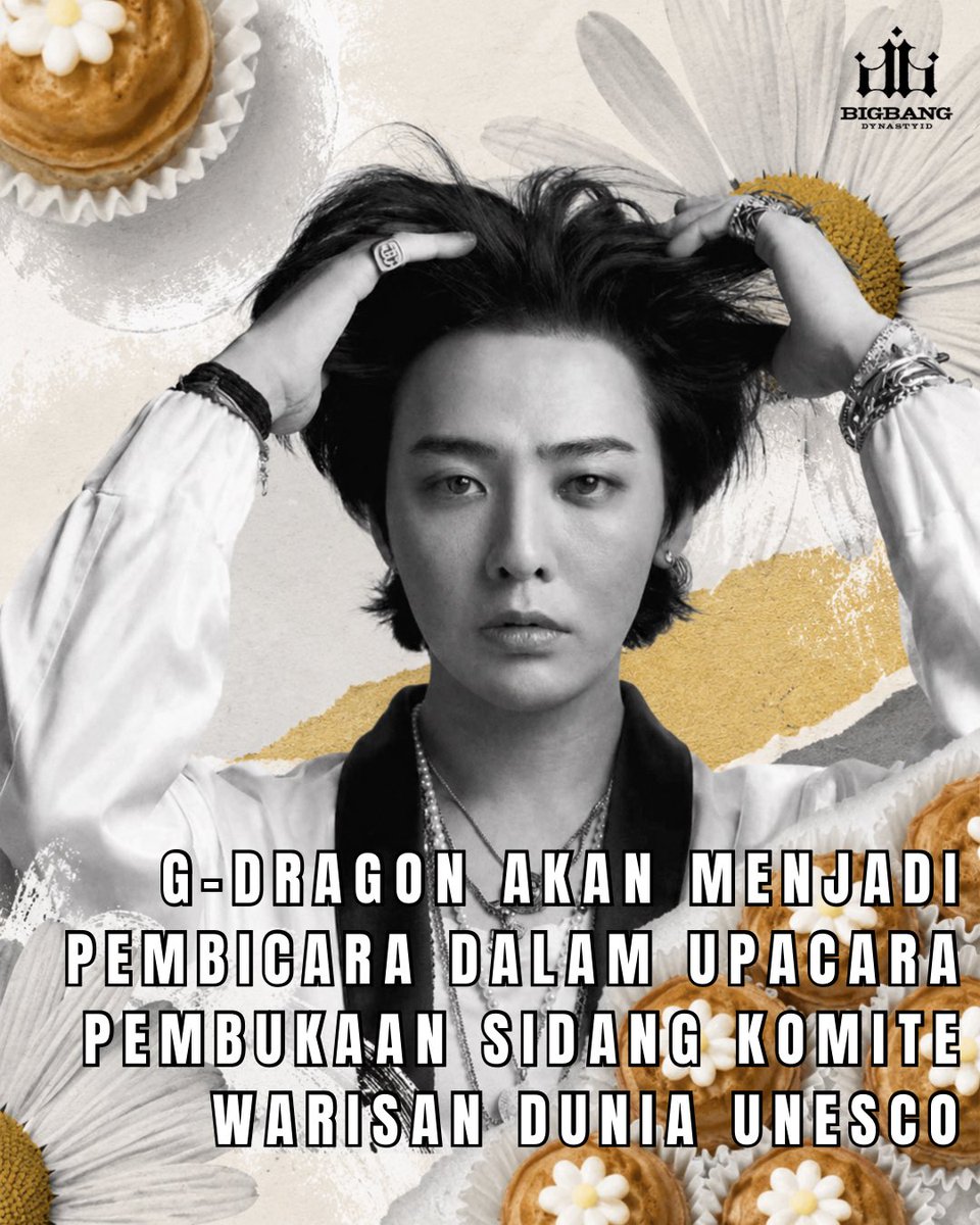 bigbang_dynasty's tweet photo. Tak hanya tampil sebagai pembicara, G-Dragon juga mengajak dunia berpartisipasi dalam kampanye HERITAGE IN PEACE. Bahkan Daisy Bam Walnut Cookie akan menjadi hidangan penutup resmi bagi para delegasi UNESCO. 🌼
#GDRAGON #UNESCO #HeritageInPeace #WalnutCookie https://t.co/90Syz504zL