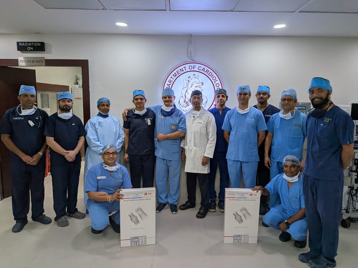 PRODefPune's tweet photo. Specialists at #AICTS #Pune successfully performed a rare and highly complex minimally invasive heart procedure on a patient with previous valve replacement and severe leakage of the right-sided heart valve. By implanting two valves simultaneously in major veins leading to the https://t.co/OgpdQZTYe5