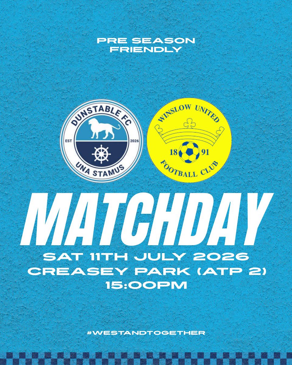 DunstableFC's tweet photo. โฝ๏ธ MATCHDAY
๐ WINSLOW UNITED
๐ PRE SEASON FRIENDLY
๐๏ธ CREASEY PARK (ATP 2), LU6 1BB
๐ข 15:00
๐ต PAY WHAT YOU LIKE
๐ผ๏ธ- @glphotography14
#WeStandTogether #youareenough https://t.co/GUbgsgcbKV