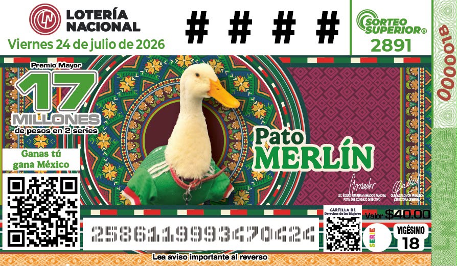MxExilio's tweet photo. México | Pato Merlín, ícono viral de los festejos mundialistas, ya tiene su billete conmemorativo de Lotería Nacional  

https://t.co/7s4ffKVtBz 👉Nota en Exilio  

#México #PatoMerlín #LoteríaNacional #billete #Fiestamundialista @lotenal @OliviaSalomonV https://t.co/OtHRxPDPpx