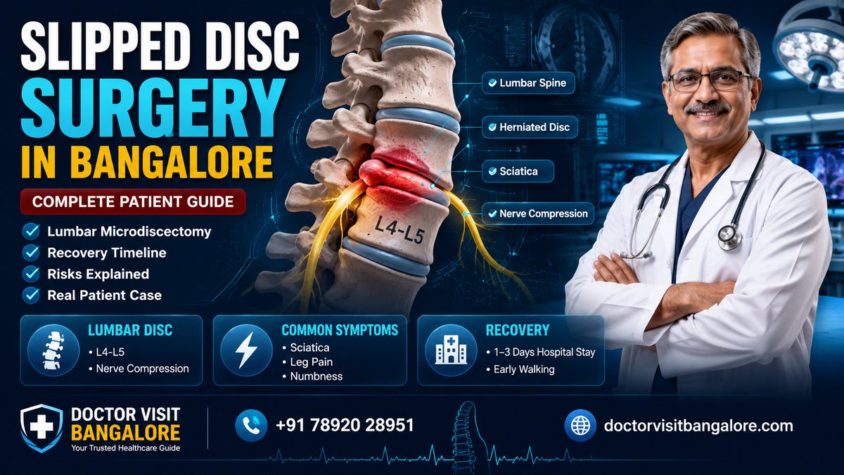 technicalarmanj's tweet photo. Severe leg pain or sciatica caused by a slipped disc?

Our latest guide explains Lumbar Microdiscectomy—when it's considered, recovery, risks, and a real patient example.

Read:-  https://t.co/hWVN7wG3IG

#LumbarMicrodiscectomy #SpineSurgery #BackPain #DoctorVisitBangalore https://t.co/EZs05xP6gt
