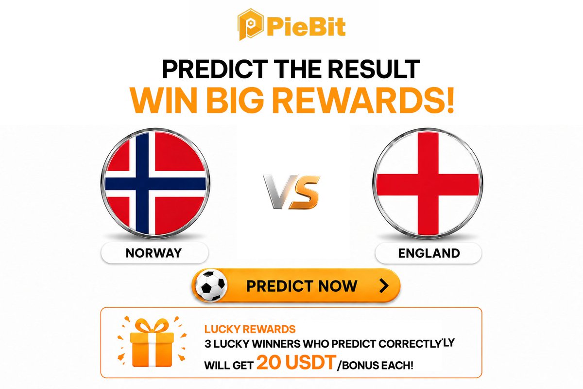 Piebitexchange's tweet photo. 🏆⚽ PIEBIT WORLD CUP PREDICTION EVENT

Predict the winner of each match and earn rewards with Piebit! 🔥

🎯 Task 1: Predict the Match Winner

Complete the following steps:

✅ Follow Piebit’s X account and Telegram Announcement channel.
✅ Like & Repost this post.
✅ Predict the next match: Norway 🇳🇴 vs England 🏴

Comment using the format below:

Winning Team: [Team Name]
Piebit UID: xxxxxxxx
#piebitwc

🎁 For each match, 3 lucky participants who correctly predict the winning team will receive a 20 USDT Bonus each.

🚀 Task 2: Trade & Earn More

If you:

✅ Correctly predict the match winner.
✅ Reach a Futures Trading Volume of at least 500 USDT on the match day (Open + Close Volume combined).

🎁 You’ll receive an additional 20 USDT Bonus.

🎲 Task 3: Lucky Draw

At the end of each week, Piebit will randomly draw winners from all eligible participants who commented.

🎁 3 lucky winners will each receive a 20 USDT Bonus.

📌 Notes

• Each Piebit UID may submit only one comment per match.
• Participants may continue predicting future matches. Rewards will accumulate for every correct prediction.
• Edited comments will be considered invalid.
• Participants must complete all event requirements to qualify.
• Piebit reserves the right to verify trading eligibility before distributing rewards.
• Piebit reserves the final right of interpretation for this event.

🔥 Predict the winning team now and claim your rewards with Piebit!
#piebit #minigamewc