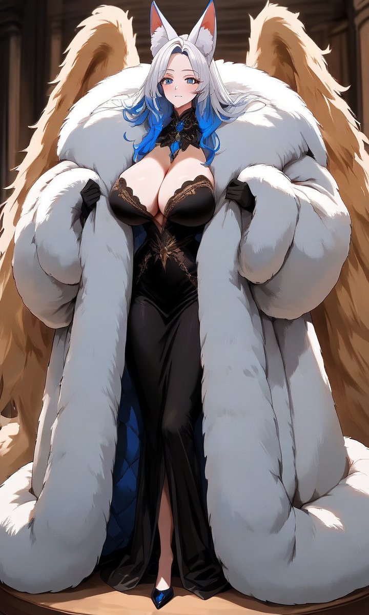 FoxAngeless's tweet photo. Powerful white, what do you think? I know everyone will say, "I love it so much." *giggles* Your Goddess Mommi loves white and powerful furs 🤍💜💚🖤🌹🌹🌹 https://t.co/UYXE31hBgA