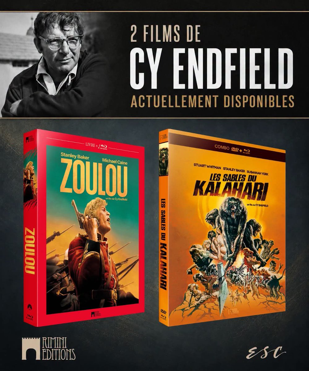 RiminiEditions's tweet photo. Retrouvez 2 films d'un réalisateur exceptionnel: CY ENDFIELD
ZOULOU et LES SABLES DU KALAHARI sont actuellement disponibles
#cyendfield #Zoulou #zulumovie #lessablesdukalahari https://t.co/WMVhjVqHcp