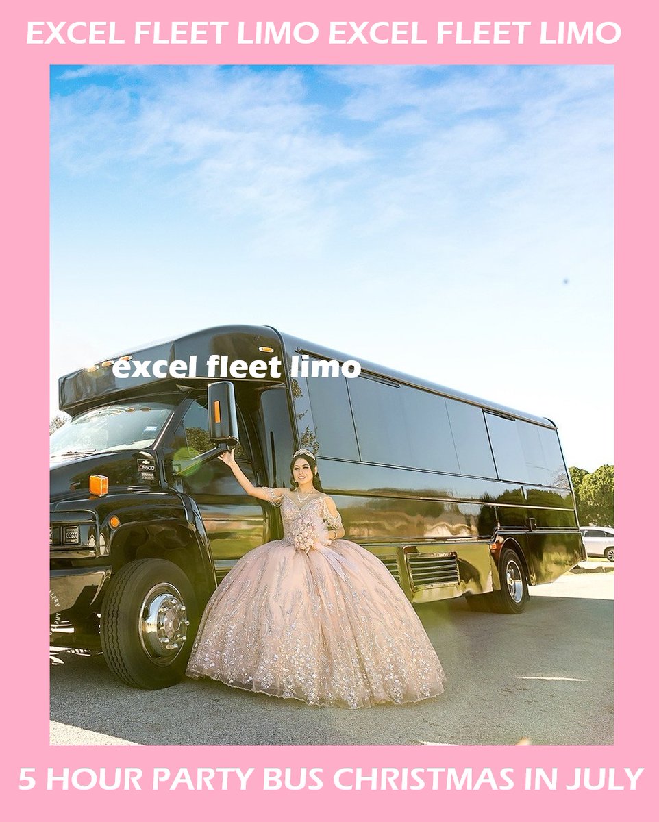 excelfleetlimo's tweet photo. 🎅Christmas in July Quince Party Bus offer is Live! 👧Why wait? The perfect Quinceañera takes time to plan, let's lock in your Party Bus ride today! https://t.co/9HZacCEFNj #QuincePackage #QuinceSpecial #QuinceVibes #QuinceGoals
#LuxuryQuince #partybus #limobus #christmasinjuly https://t.co/m9KpG8A3Nu