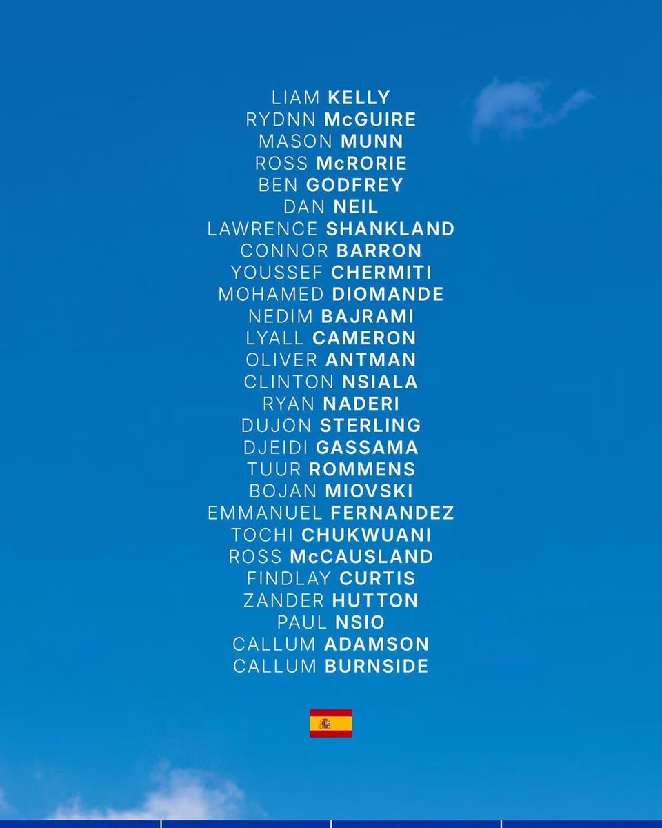 RoversReturnRSC's tweet photo. Rangers senior squad for training camp in Spain 
minus (Aasgaard and Raskin) 🔴⚪️🔵🏴󠁧󠁢󠁳󠁣󠁴󠁿🇪🇸 https://t.co/BplKXVKizx