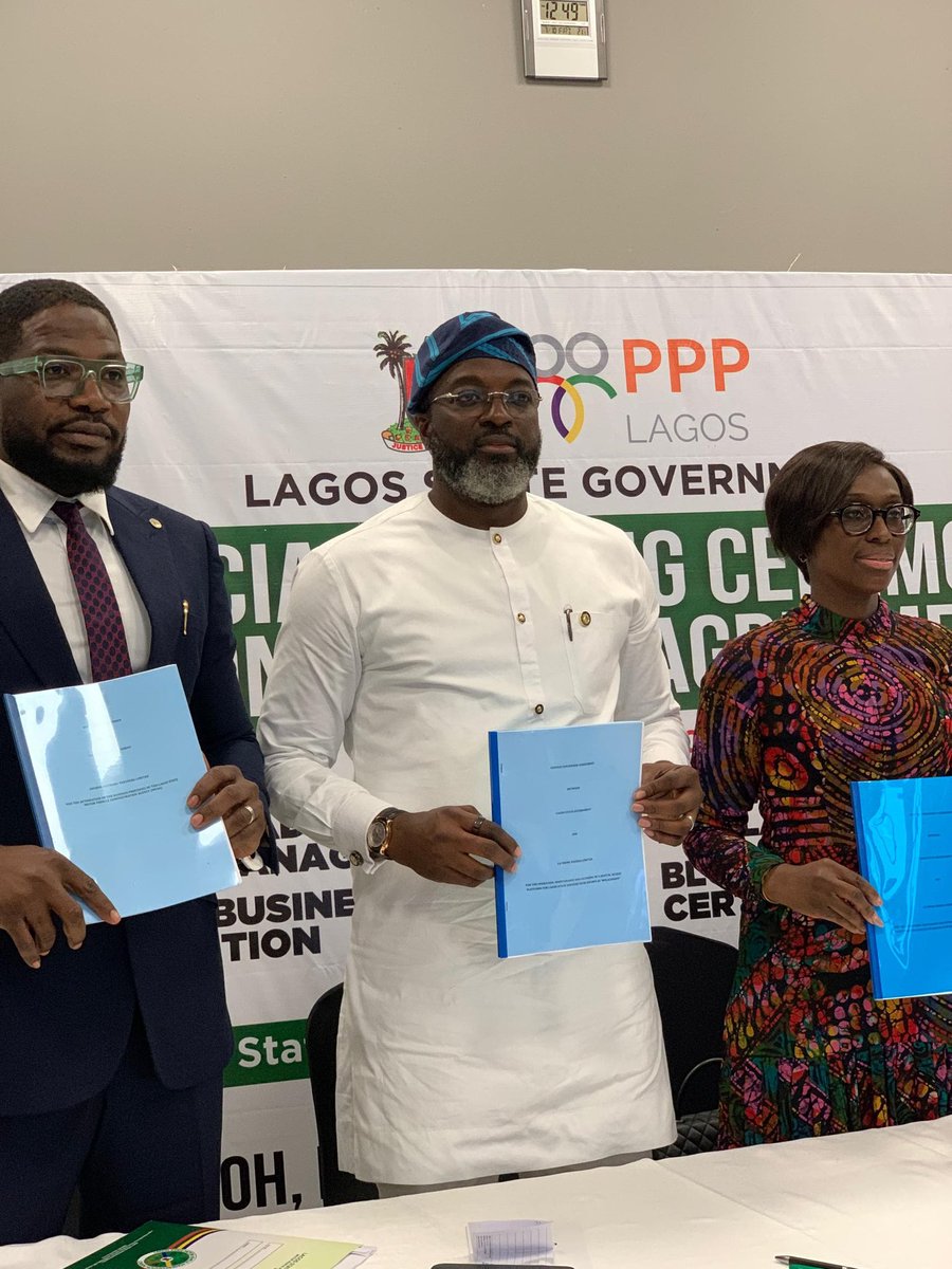 followlasg's tweet photo. *L-R: Permanent Secretary, Motor Vehicle Administration Agency (MVAA), Mr. Rasheed Muri-Okunola; Lagos State Commissioner for Transportation, Mr. Oluwaseun Osiyemi; Special Adviser, Office of Public-Private Partnerships (PPP), Mrs. Bukola Odoe; and the concessionaires during the signing of the Concession Agreement for the Business Process Automation of the Motor Vehicle Administration Agency (MVAA), held Friday, July 10th, 2026*
@jidesanwoolu
@drobafemihamzat
@gbenga_omo
@gboyegaakosile
@LanreBajulaiye
@BarrBimbola
@Mr_JAGs @Riddwane

#AGreaterLagosRising
#LASG