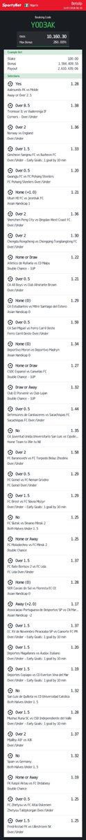 mrjoetips's tweet photo. 10k odds on sportybet: Y0D3AK https://t.co/nwbKL2Jmon