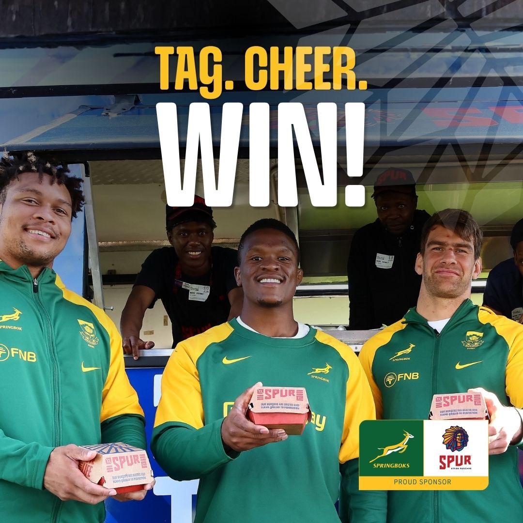 SpurRestaurant's tweet photo. 🏉 Match day is better together! 🇿🇦

Tag your rugby squad, share this post using #SpurXSpringboks in your reply to stand a chance to win 1 of 5x R200 Spur vouchers! 💚💛

Entries close EOD Sunday. 
#SpurComp https://t.co/wcYRq3Ekmi