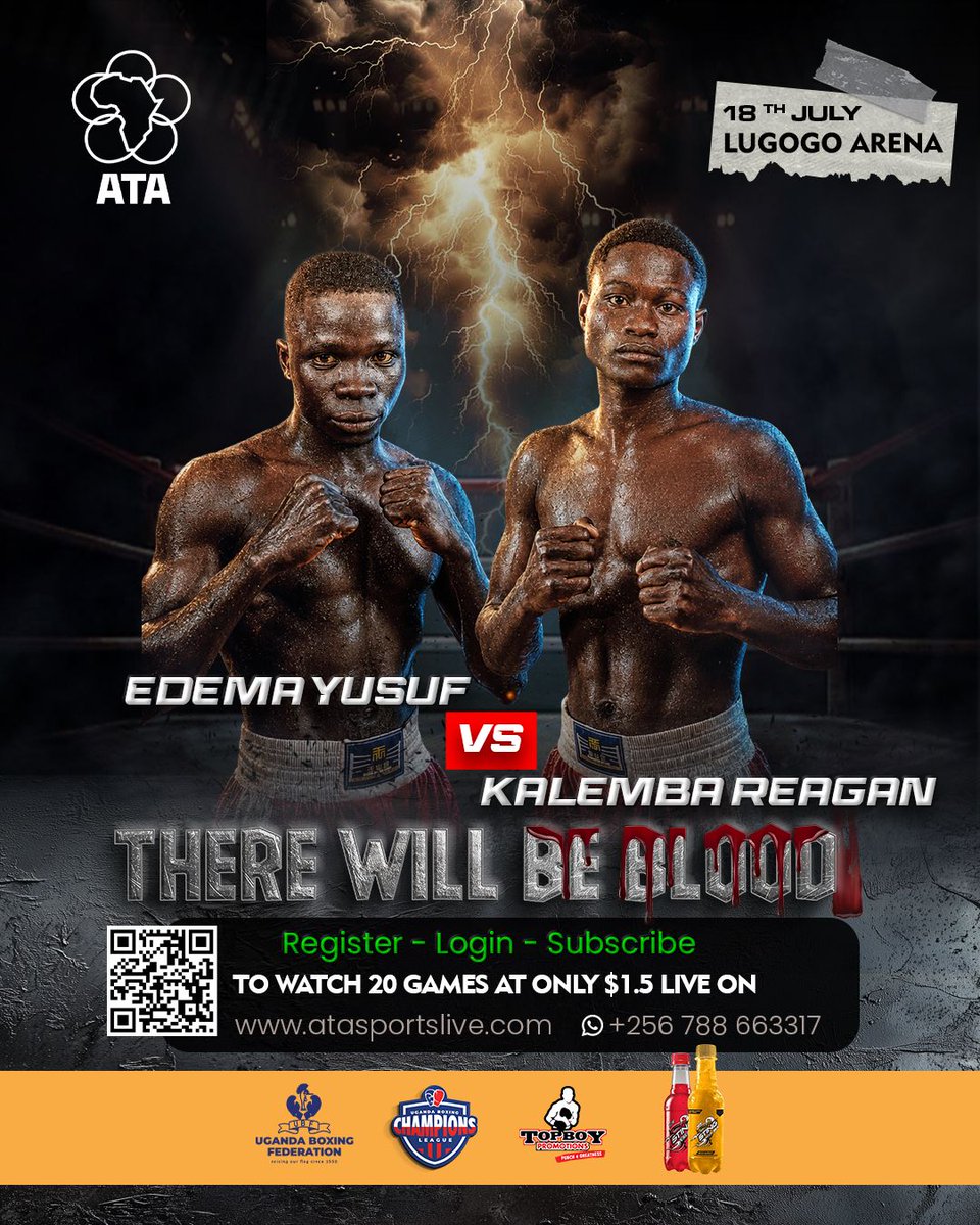 AdvancedTAgency's tweet photo. The countdown is on!

🔥 Edema Yusuf takes on Kalemba Reagan in what promises to be an explosive contest.

📍 Lugogo Arena | 18th July
📺 Stream live on https://t.co/IxwkZ1srK6

#ATASports #UBCL #boxing

@muhangimo https://t.co/w9dKXwPMxR
