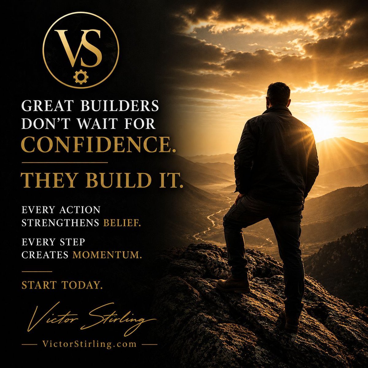 VictorStirlingX's tweet photo. Great builders don't wait for confidence.

They build it.

Every action strengthens belief.
Every step creates momentum.

Start today.

Victor Stirling

#VictorStirling #BuilderMindset #Discipline #Success #Momentum #WealthByDesign #OneCogAtATime #Legacy https://t.co/mguNDeOy3d