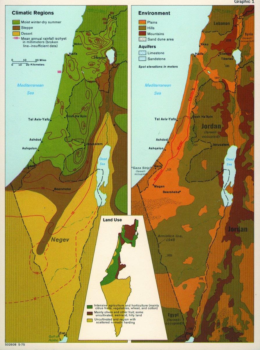 Kipper Environment Declassified 1975 Map of Israel Created By The CIA This 1975 CIA map of ...