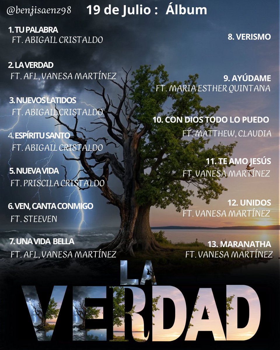 ben_ji98's tweet photo. El Álbum "La Verdad" se estrenará el día 19 de Julio de 2026.

Podrás escucharla en todas las plataformas digitales:

Spotify, Apple music, Amazon music, YouTube music, etc.

Productor Musical: 
Isaac P 
Isaac Rojas

#música #rapcristiano #musicacristianaenespañol #rap #LaVerdad https://t.co/vB2cRqNwSN