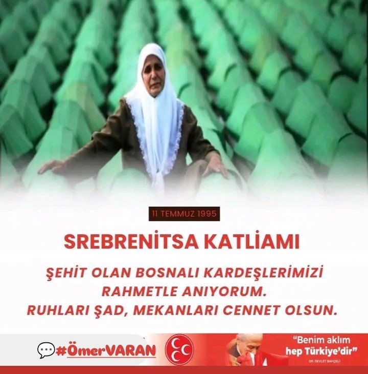 omervaran's tweet photo. #Srebrenitsa Katliamının Yıl Dönümünde Katledilen Tüm Boşnak Kardeşlerimizi Rahmetle Yad Ediyorum. 
Ruhları Şad, Mekanları Cennet Olsun. https://t.co/QreljsyFJi