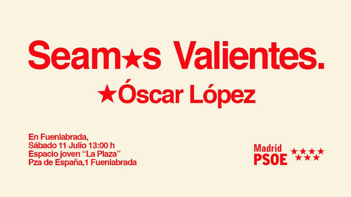 oscarlopeztwit's tweet photo. Hoy tenemos una cita en Fuenlabrada.

Gracias a todos y todas las compañeras que habéis participado en este proceso de recogida de avales. El @psoe_m cuenta con la fuerza de cada uno de sus militantes y agrupaciones. https://t.co/3qBblumonF
