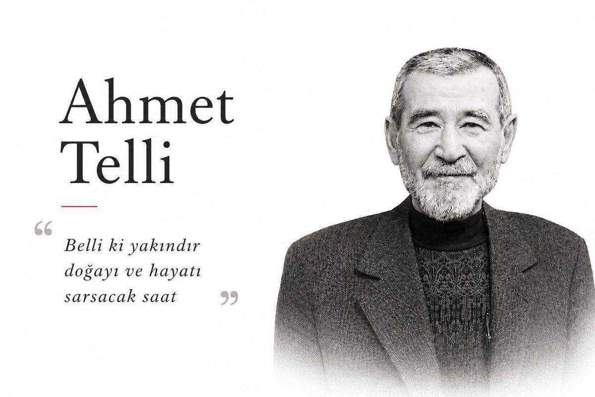 HDK_KONGRE's tweet photo. Şiiri hakikatin, direnişin ve umudun dili kılan Ahmet Telli’yi kaybetmenin derin üzüntüsünü yaşıyoruz.

Ömrü boyunca ezilenlerin, emekçilerin, barışın ve özgürlüğün yanında duran; dizeleriyle bu coğrafyanın acısını, isyanını ve umudunu kuşaktan kuşağa taşıyan büyük bir iz bıraktı.

Ahmet Telli’yi saygı ve minnet uğurluyor; ailesine, yakınlarına ve sevenlerine başsağlığı diliyoruz.