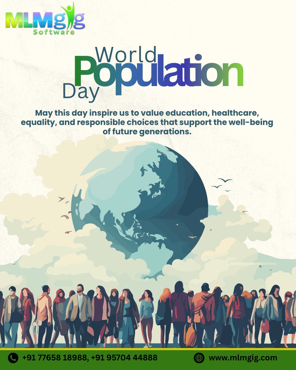 mlmgigsoftware's tweet photo. 🌍 A growing world needs smarter solutions. Grow your MLM business with MLM GIG. 🚀Happy World Population Day! 💼 MLM GIG – Your Trusted MLM Software Partner #WorldPopulationDay #PopulationDay #WorldPopulationDay2026  #GlobalPopulation  #MLMGIG #MLMSoftware #NetworkMarketing https://t.co/OIl2PvthW7